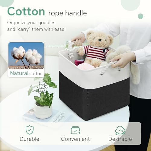 FinishingBo 11 inch Cube Storage Bin with Handles 6 Pack - Image 5