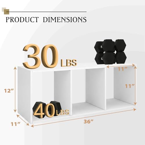 WannabeMyself【Sturdy Build&Easy Assembly】 3 Cube Storage Organizer with Anti-Tipping Kits,Reversible Open Back Book Shelf, Bookcase for Living Room,Bedroom,Entrance Hall,Office,12.2×11.4×35.9,White - Image 2