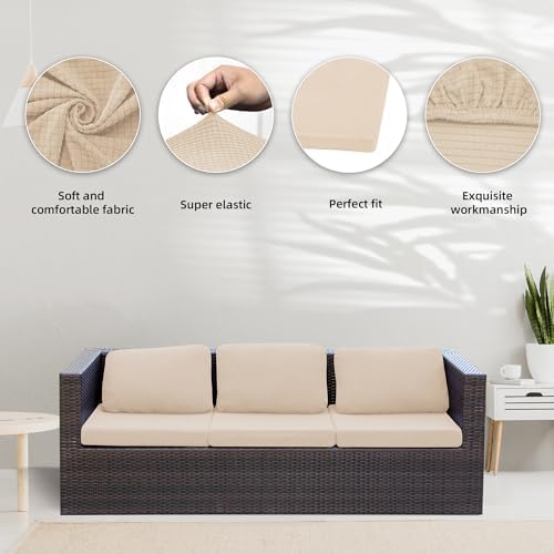 8 Pcs Outdoor Cushion Covers, Patio Sofa Cushion Covers Replacement - Image 4