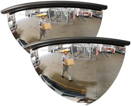 2 Pcs 90° 18" 1/4 Acrylic Quarter Dome Security Mirror by Vteilas