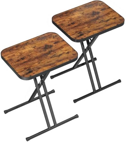 Kitstorack Folding TV Tray Tables Set of 2, No Assembly, Rounded Metal Rims by Kitstorack