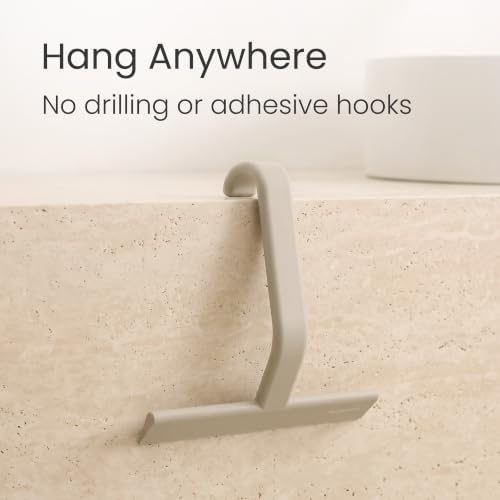 dancemoon JustHang Shower Squeegee with Built-in Hook, 10-Inch Light Taupe - Image 2