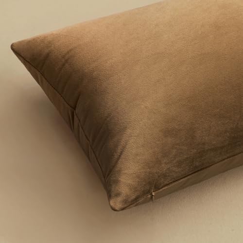 MIULEE 24x24 Inch Pack of 2 Euro Velvet Throw Pillow Covers Chocolate - Image 6