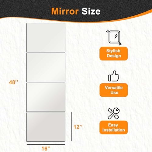 Delma Wall Mirror Full Length, Glass, 16x12'' - 4PCS - Image 3