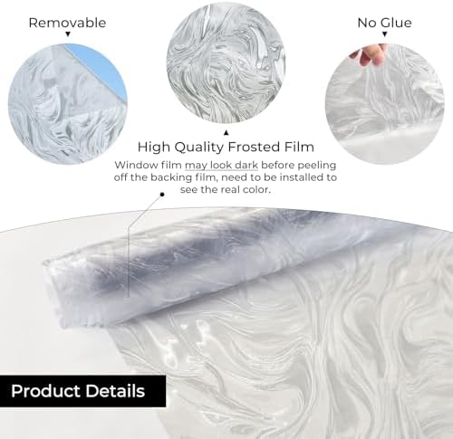 ADD.HERES Window Privacy Film, Glass Decorative Static Cling, 17.5" x 78.7" - Image 2