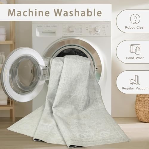 6x9 Washable Area Rugs for Living Room,Bedroom,Dining Room(Concrete Grey) - Image 4