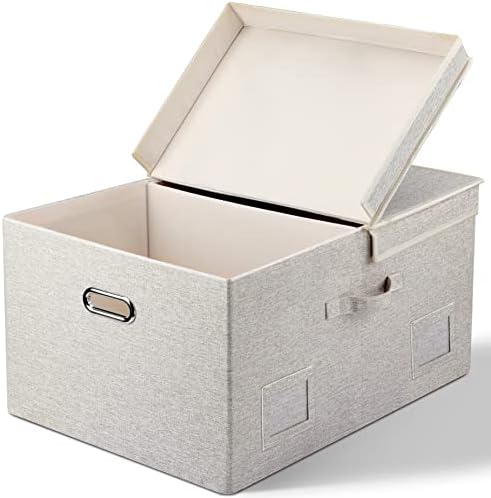Storage Bins with Lids Fabric Closet Organizers Cubes Office Organization by GraciadecoStorage