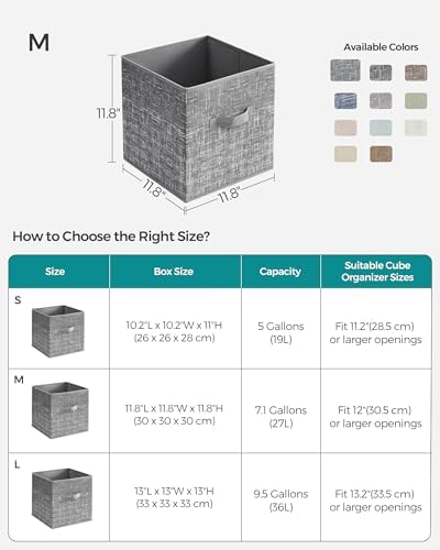 SONGMICS Storage Cubes, Set of 6, 11.8-Inch Foldable Closet Organizers - Image 4