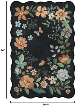 Lahome Floral Entryway Rug Indoor, 2X3 Soft Washable Kitchen Rug Non Slip - Image 2