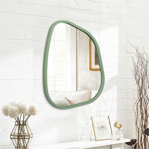 Asymmetrical Mirror for Wall Irregular Wood Frame Modern Unique Wall Mirror Decorative Vanity Bathroom Living Room Bedroom Entryway Hallway Artistic Mirror 20"x16" - Image 2