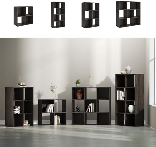 Signature Design by Ashley Piperton 6 Cube Storage Organizer, Freestanding Cubby Bookshelf, Engineered Wood and Decorative Laminate for Playrooms and Offices, Charcoal, 24" W x 36" H - Image 6