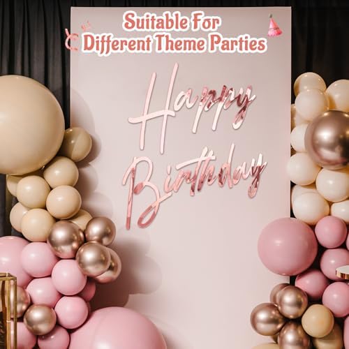 Yousoontic Happy Birthday Decal Sign, 23 x 20 Inch, Classic, Rose Gold - Image 6