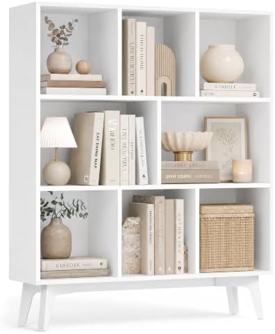 VASAGLE Mid-Century Modern 8-Cube Bookshelf, 35.4 x 9.4 x 42.3 Inch by Unknown