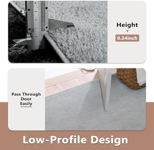 7x10 Large Pure Light Grey Area Rug Non-Slip Washable for Living Room - Image 6