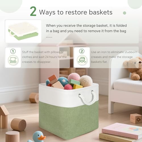FinishingBo 11 inch Cube Storage Bin with Handles 6 Pack - Image 5