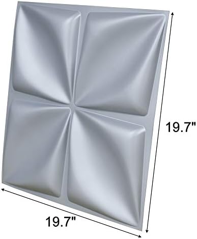 Art3d Matt Grey Silver 3D Wall Panel PVC Flower Design Cover 3 Sq Meter, for Interior Wall Decor in Living Room,Bedroom,Lobby,Office,Shopping Mall - Image 6
