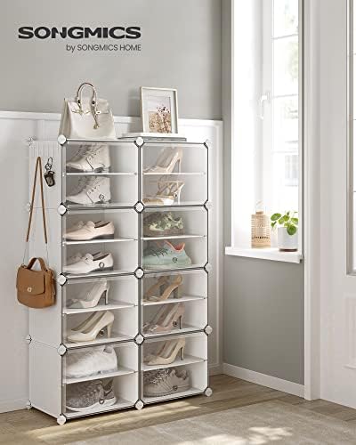 SONGMICS Shoe Rack, 8-Tier with Doors, 32-Pair Storage Cabinet - Image 2