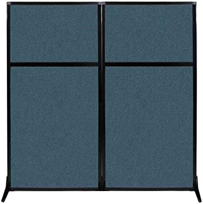 Versare Workstation Partition | Portable Wall Divider | Modern Office Cubicle | Free Standing Privacy Screen | Flexible Work Space | 66" x 70" Caribbean Fabric Panels by VERSARE