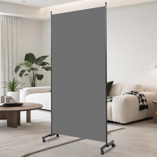 Folding Room Divider W/Wheels,Heavy Duty Base Privacy Screen Separator by YASRKML