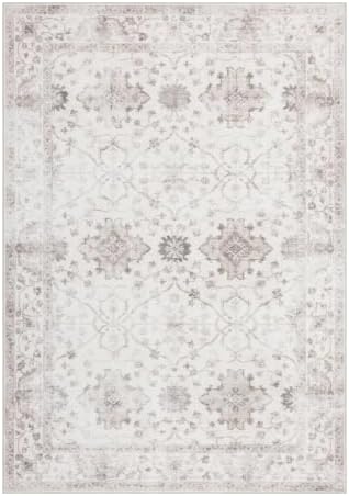 ReaLife Rugs Machine Washable Area Rug Runner - Living Room Bedroom Bathroom Kitchen Entryway Office - Padded Low Pile Stain Resistant Premium - Boho Farmhouse Vintage - BEV - Beige 3' x 5' - Image 3