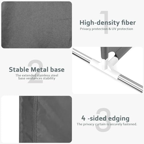 Room Divider for Privacy Protection，Grey - Image 4