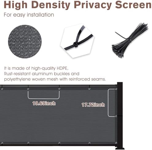 SUNNY GUARD 3' x 6' Balcony Privacy Screen, HDPE Patio Railing Cover Fence - Image 4