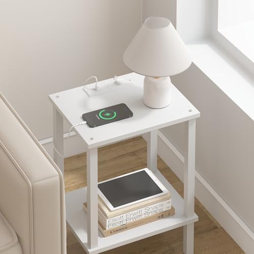 TUTOTAK End Table with Charging Station, Side Table, Nightstand - Image 5