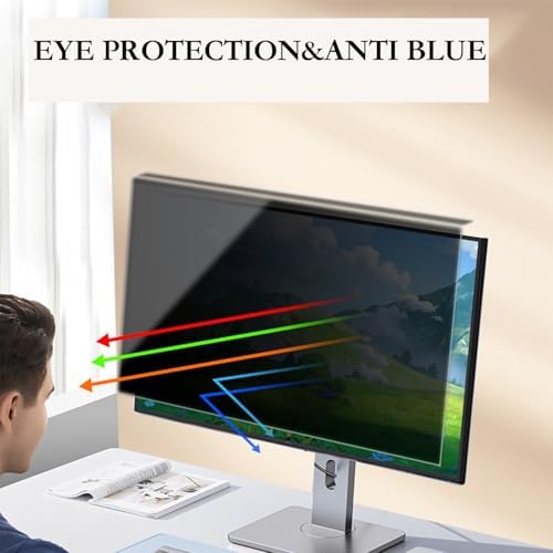 Hanging Computer Privacy Screen Filter 22 Inch,Compatible with 21/22 inch for 16:9 Widescreen Desktop Monitor, Anti Glare Eye Protection and Blue Light Blocks - Image 4