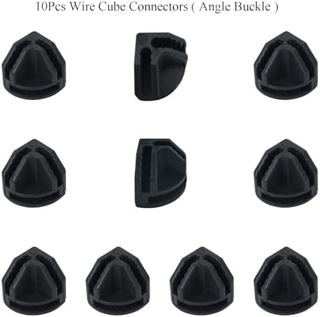 10Pcs Wire Cube Connectors, Black Wire Cube Storage Connectors Corner Wire Grid Cube Shelf Plastic Connectors Clips for Wire Cube Storage Shelving Unit and Modular Closet Organizer, SATONBEYI - Image 2