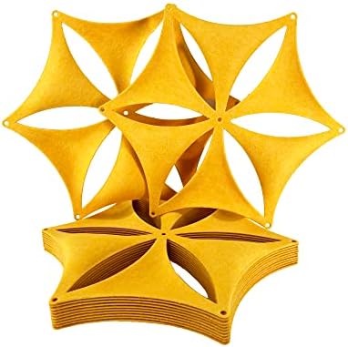 12 Pcs 3D Flower Venus Hanging Room Divider Panel, 14"x12" Screen Panels High Density Polyester Fiber Board Cut Room Partition Home Decoration (Gold) - Image 3