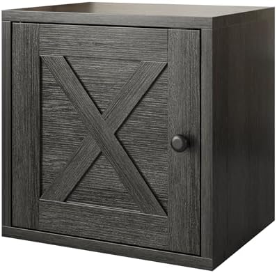 FUSUNBAO Magic DIY Cube Storage Organizer Stackable Cubes for Home Books Clothes Toy-Modular Cubby Storage System-Office Cubical-Bookcase Closet (French Oak,Door Cube) by FUSUNBAO