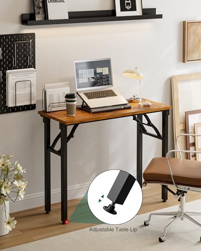 Frylr Small Folding Computer Desk – Portable 35.8 Inch Foldable Laptop Table, Collapsible and Compact for Easy Storage and Fast Setup, Lightweight for Small Spaces, Craft and Study Use, Rustic Brown - Image 6
