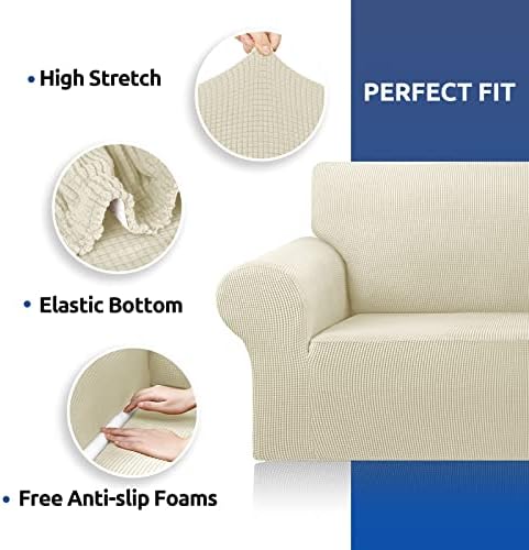 KEKUOU Stretch Oversized Couch Covers for Sofa Slipcover,Beige - Image 3