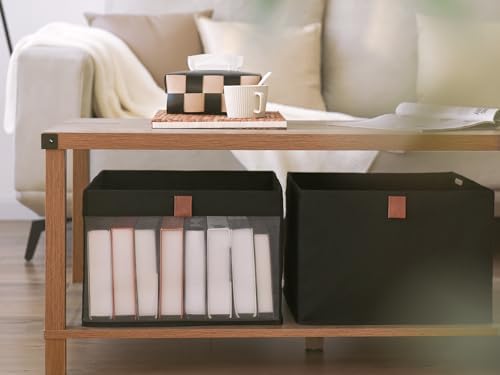 StorageWorks Fabric Storage Basket with Mesh Front Window, Black, 3-Pack - Image 6