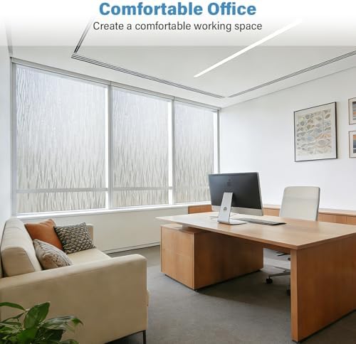 Finnez Window Privacy Film, Frosted Stripes Static Cling, 17.5″ x 157.4″ - Image 5