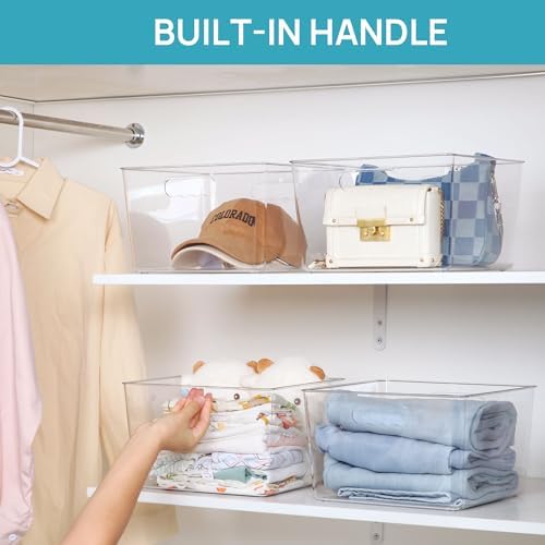 Vtopmart 8 Pack Extra Large Clear Storage Bins, 11x11 Cube Organizer - Image 4
