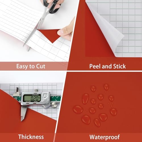 WESTICK Self Adhesive Red Mirror Frame Border Peel and Stick Bathroom Wallpaper Borders Waterproof Removable Red Mirror Tape Border for Kitchen Classroom Bedroom Office Bulletin Board Decor 394"x3.9" - Image 6