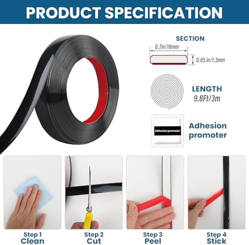 9.8 Ft Peel and Stick Molding Trim, Waterproof Decorative Strip - Image 2
