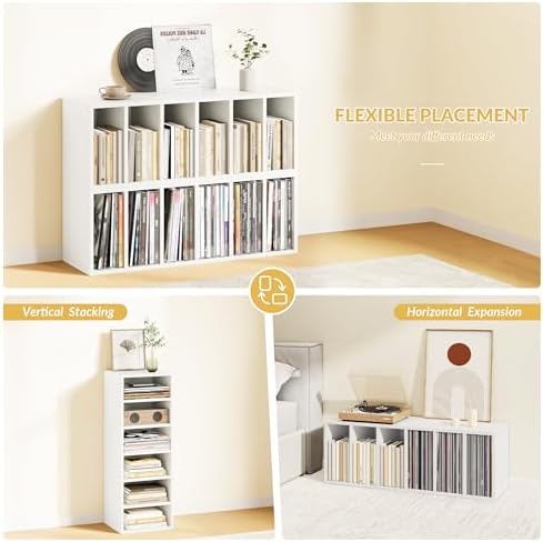 IOTXY DIY Modular Cubby Bookcase - Stackable 6-Cube Open Bookshelf, White - Image 5