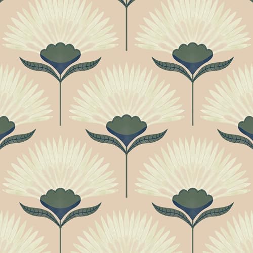 Safiyya Peel and Stick Wallpaper Boho Floral Wallpaper for Bedroom Living Room Removable Self Adhesive Floral Cottage 17.3inx393in Vinyl Contact Paper for Cabinets Accent Wall by SAFIYYA