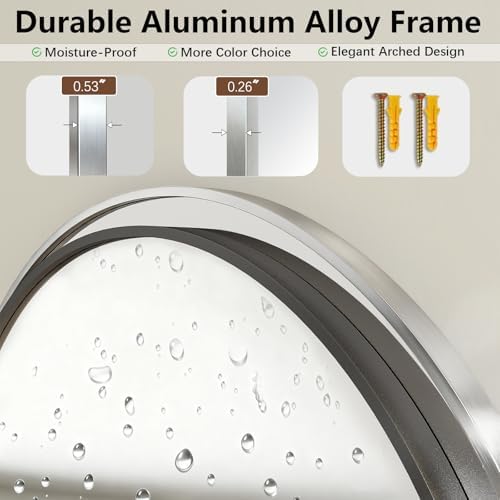 Oversized Full Length Mirror, 41"x81" Large Arched Floor Mirror Full Length with Stand, Room Decor Big Full Body Mirror with HD Tempered Glass Aluminum Frame for Bedroom Living Room, Silver - Image 6