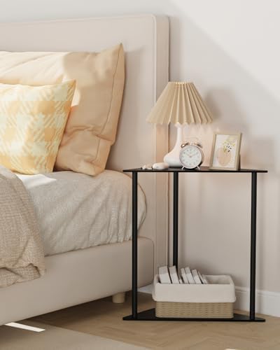 Yawinhe Triangle Metal End Table,2-Tier Small Corner Table,Black,1 Pack - Image 2