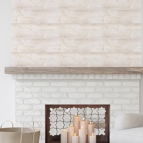 Peel and Stick Wallpaper Panels, So Poplar, 8-Pack | 16 x 24 in panel size; Covers up to 21.33 sq ft; Vinyl peel & stick; No paste needed; Great for walls, shelves & cabinets. - Image 6