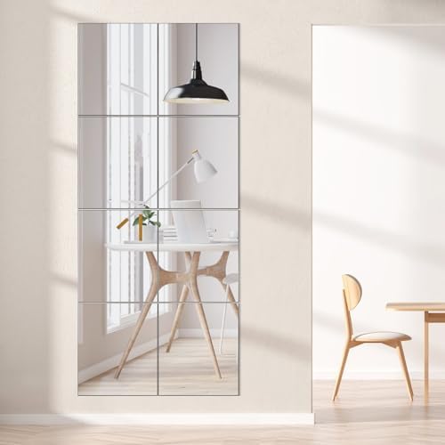 VASUHOME Home Gym Mirrors 12 Inch x 12PCS, HD Glass Wall Mounted Mirror Tiles for Home Gym, Bedroom, Living Room, Door, Closet - Image 2