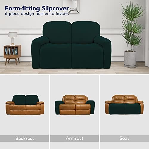 PureFit Super Stretch Loveseat Recliner Sofa Couch Cover with Pocket - Image 4