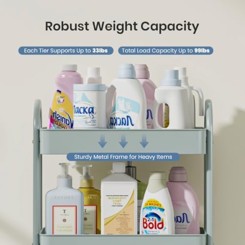 DUMOS 4 Tiers Rolling Utility Cart, Storage Organizer, Shelving Unit - Image 4