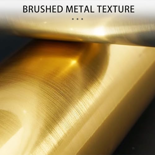 QDYMXUN Brushed Gold Peel and Stick Wallpaper Border, PVC Self Adhesive Removable Contact Paper, Waterproof Mirror Frame Sticker for Bathroom, Kitchen and DIY Decor (394''L x 1.97''W) - Image 2