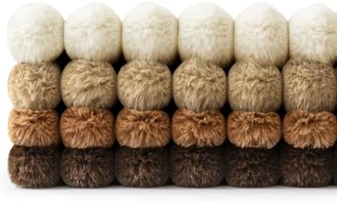 MIULEE Faux Fur Plush Decorative Throw Pillow Covers 20x20, Brown - Image 3