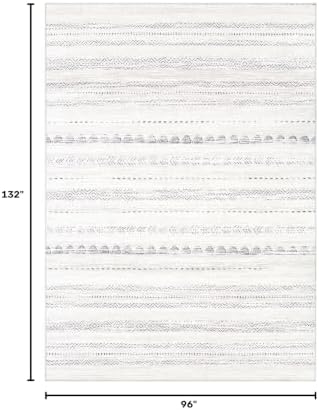 Nakagishi 8x11 Area Rugs Living Room: Washable Boho Large Neutral Soft Farmhouse Rug Stain Resistant Modern Moroccan Non-Slip Indoor Carpet for Bedroom Nursery Kids Playroom Office Dining Room- Gray - Image 2