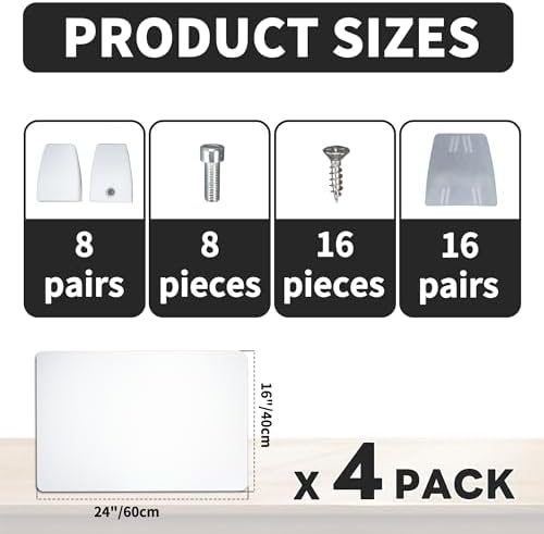 Nisorpa 4Pcs Acrylic Desk Divider Privacy Panels, 23.6" x 15.8" - Image 2